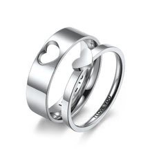 Cargar imagen en el visor de la galería, Heart Matching Ring I Love You engraved Promise Ring
