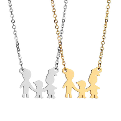 Dad Mom Child Family Necklace Personality Engrave Name Necklace