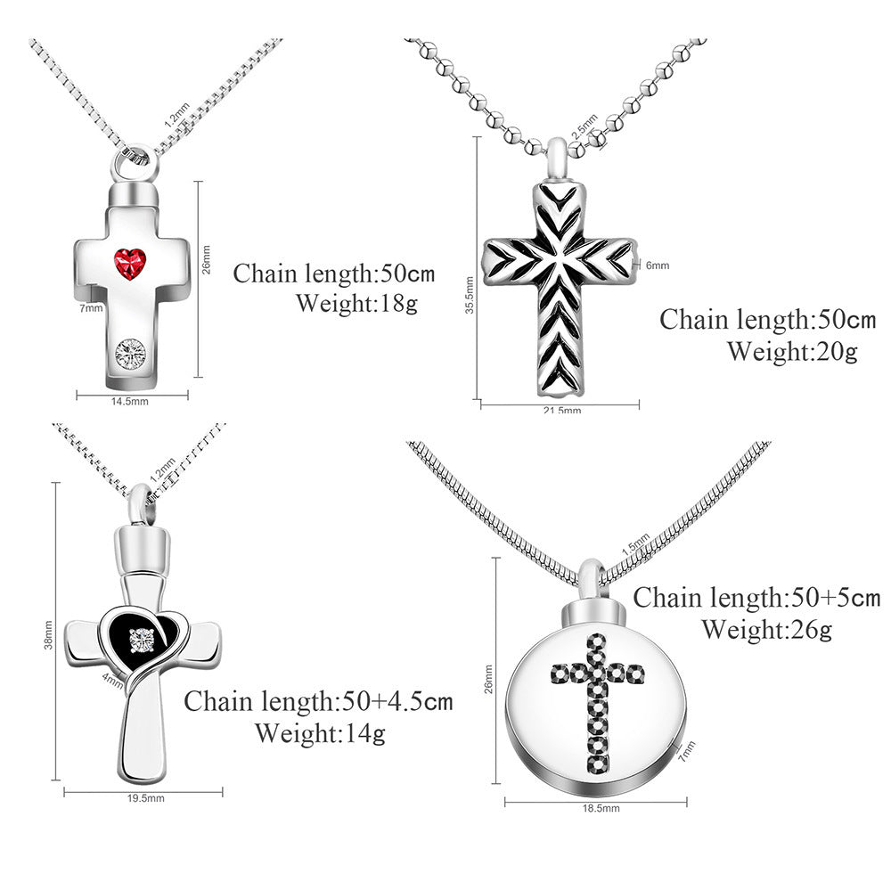 Keep Family Ashes haris into your Cross Urn Necklace