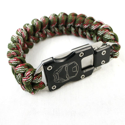 Outdoor Self-Help Self-Defense Hidden Bracelet Knife Iron Man Pattern