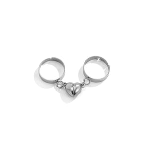 Magnetic Heart shaped Ring Couples Ring Best Friends Ring