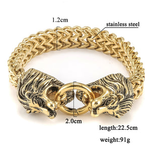 Double Lion Head Bracelet Men's Cool Bracelet