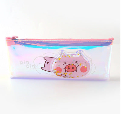 Laser Cute Pig Pencil Bag