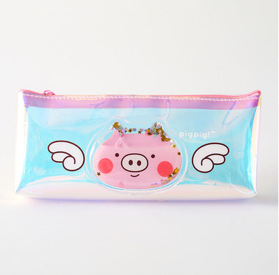 Laser Cute Pig Pencil Bag