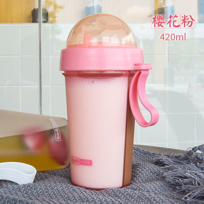 Personality Student Two Side Separate Straw Water Bottle