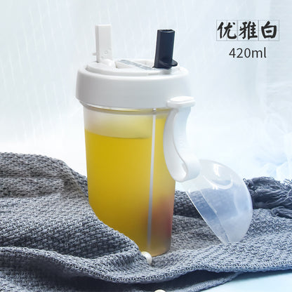 Personality Student Two Side Separate Straw Water Bottle