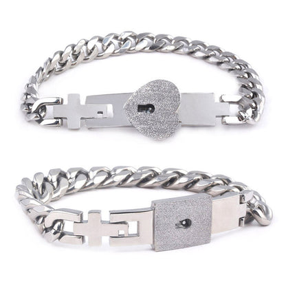 Couples 2BFFs Lock Each Others Bracelets