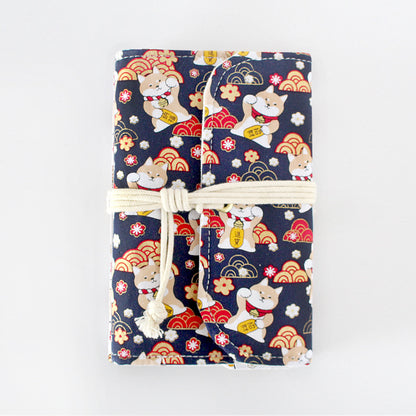 Retro A5/A6 Creative Fabric Loose-leaf Handbook with storage bag