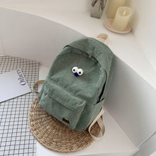 Cargar imagen en el visor de la galería, Backpack Female Corduroy Design School Backpack
