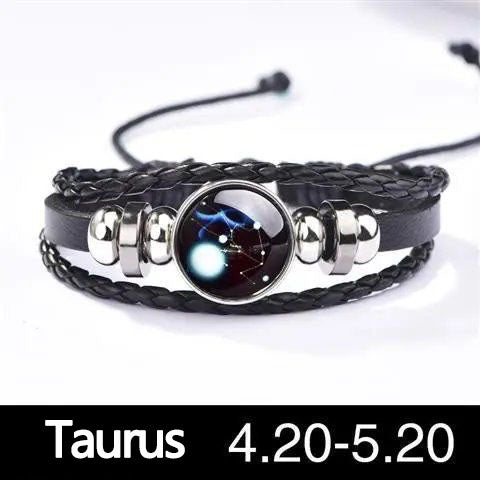 12 Constellation Luminous couple bracelet