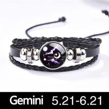Load image into Gallery viewer, 12 Constellation Luminous couple bracelet
