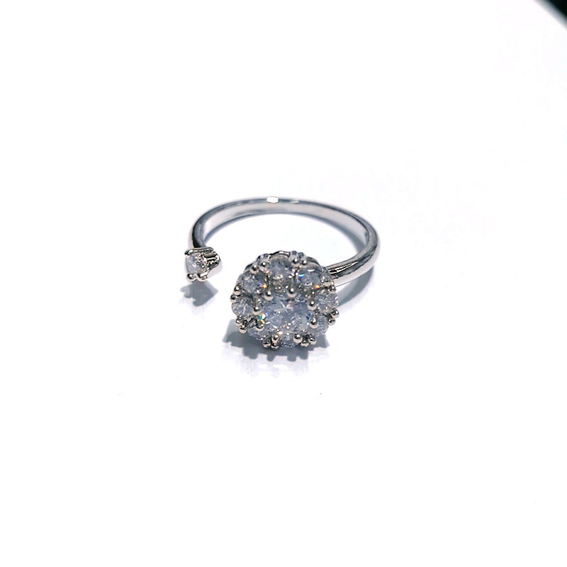 Fashion Cool Rotatable zircon couple ring