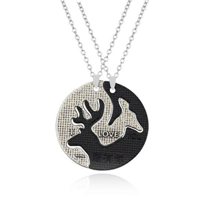 Couples or Siblings Elk Deer Long Maxi Necklaces & Pendant
