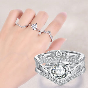 3 in 1 Best friend Crown Diamond Ring 3BFF Rings