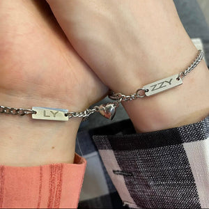 Custom Engraved Names Magnetic Bracelets for Couples BFFs