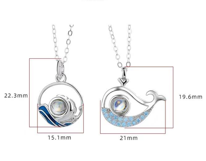 100 Different Language I Love U dolphin Pendant Necklace Lover