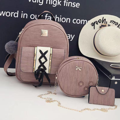 Women Backpack Girls Solid PU Leather Shoulder Mini Backpack Shoulder Bag