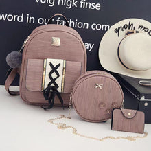 Cargar imagen en el visor de la galería, Women Backpack Girls Solid PU Leather Shoulder Mini Backpack Shoulder Bag
