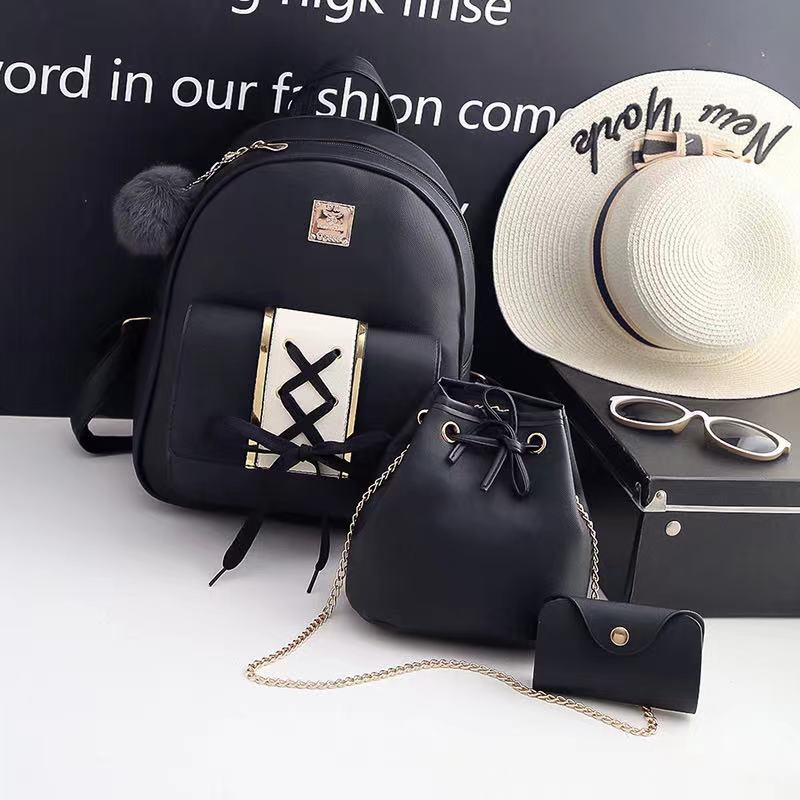 Women Backpack Girls Solid PU Leather Shoulder Mini Backpack Shoulder Bag