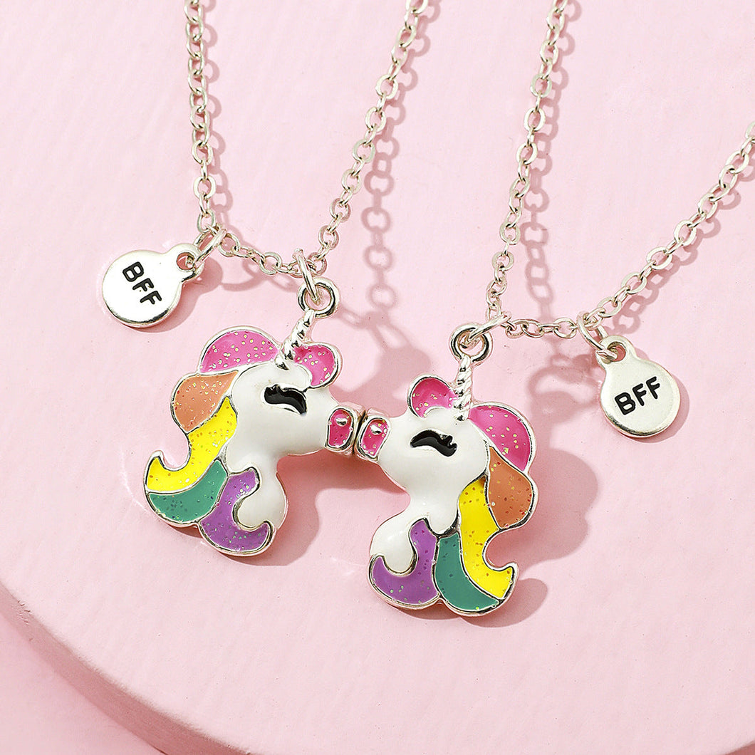 Cute and exquisite unicorn good friend magnetic necklace