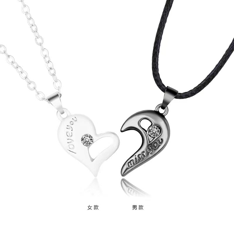 Fashion lovers`couple pendant Attract with magnet necklaces jewelry