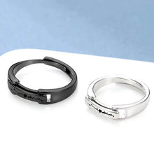 Load image into Gallery viewer, Heart Beat Sun Moon Buckle Openable Engrave Name Promise Rings
