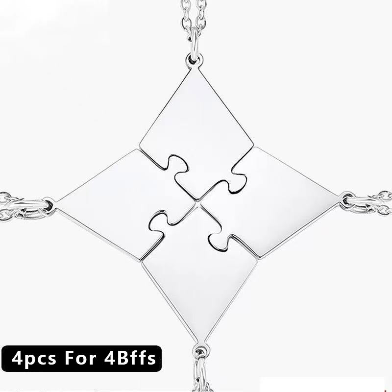 3-10 PCS/Set BFF Family Puzzle Pendant Engraved name Necklace