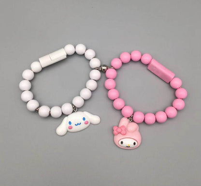 2 Best Friend Sanrio Phone Charger Magnetic Bracelet Charger Cable Bracelet