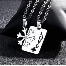 Load image into Gallery viewer, Snowflake Love Matching Necklaces Best Friend Couples Necklaces
