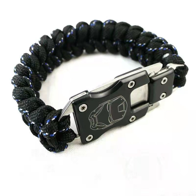 Outdoor Self-Help Self-Defense Hidden Bracelet Knife Iron Man Pattern