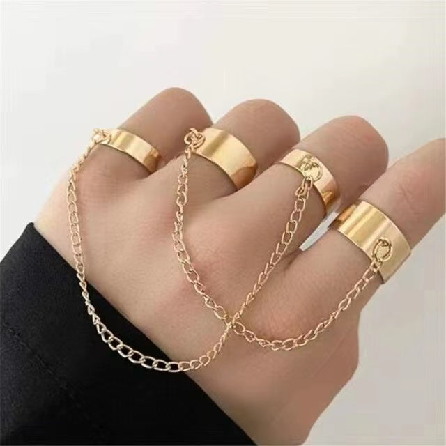 Personalized Chain Combination Adjustable Ring