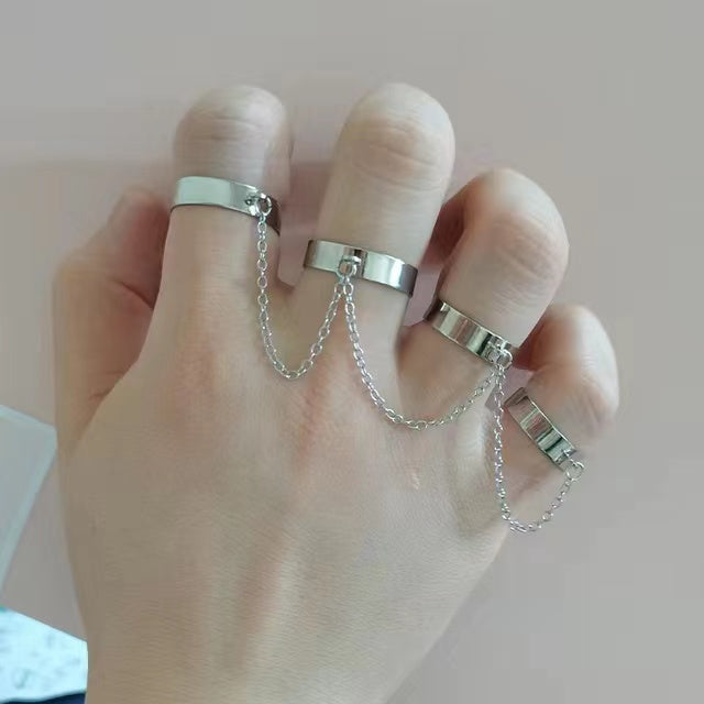 Personalized Chain Combination Adjustable Ring