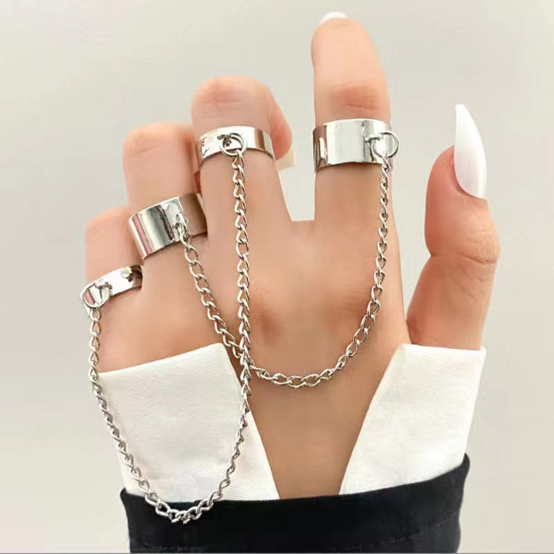 Personalized Chain Combination Adjustable Ring