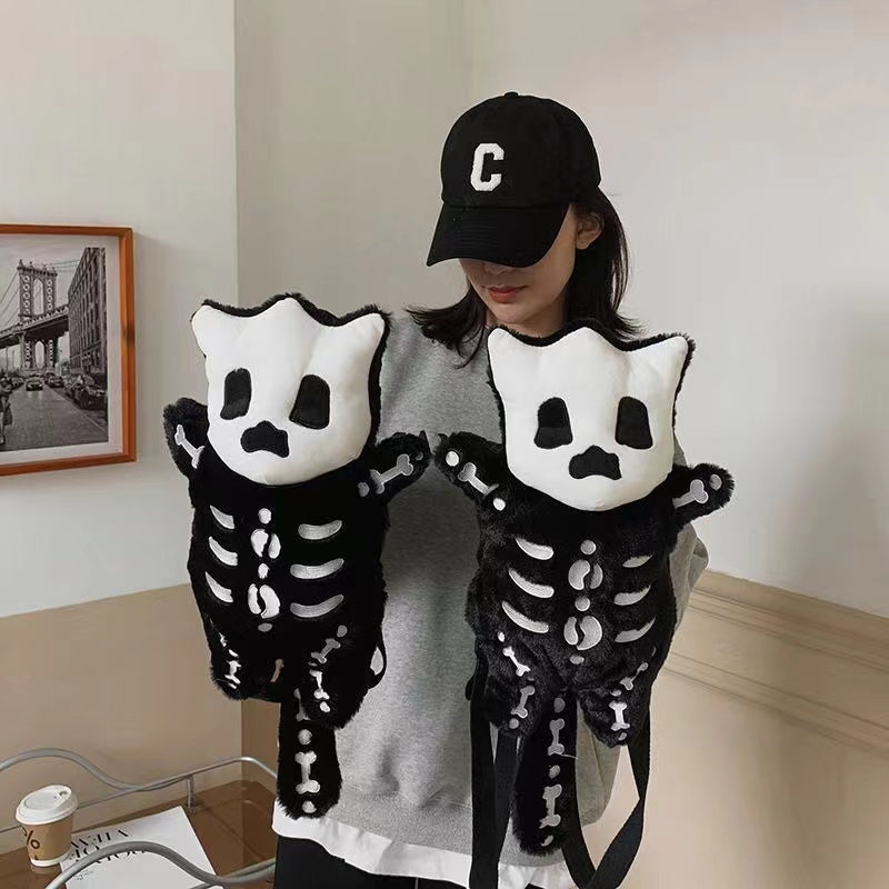 Halloween Gift Skull Cat Small Backbag