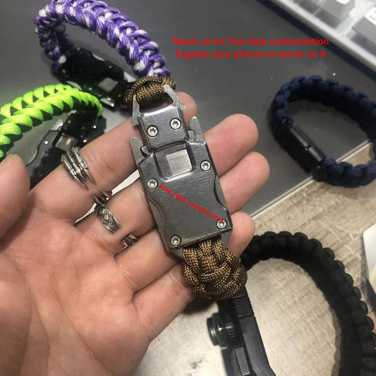 Free Style Custom Picture or Words Outdoor Self-Help Self-Defense Hidden Bracelet Knife