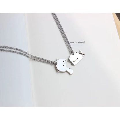 Lie on Matching Cat Necklace Couples Best Friends Necklaces