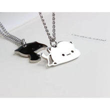 Load image into Gallery viewer, Lie on Matching Cat Necklace Couples Best Friends Necklaces
