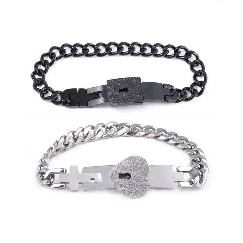 Couples 2BFFs Lock Each Others Bracelets