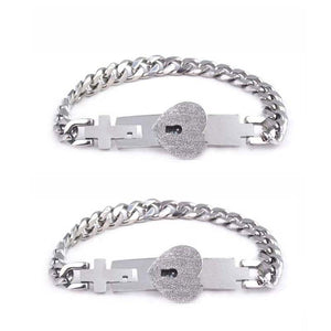 Couples 2BFFs Lock Each Others Bracelets