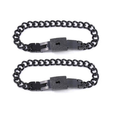 Couples 2BFFs Lock Each Others Bracelets