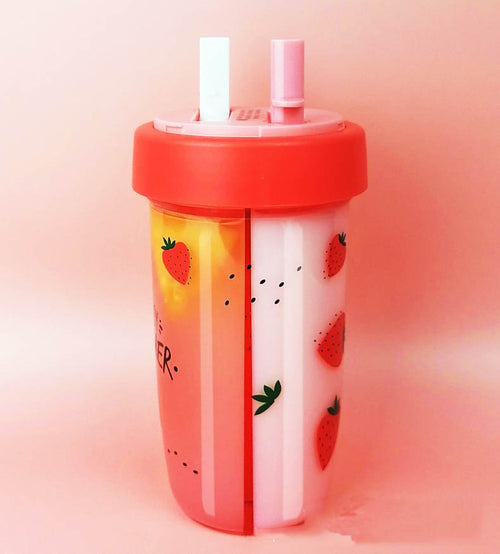 Fruit pattern Dual-use Two Side Separate Water Bottle