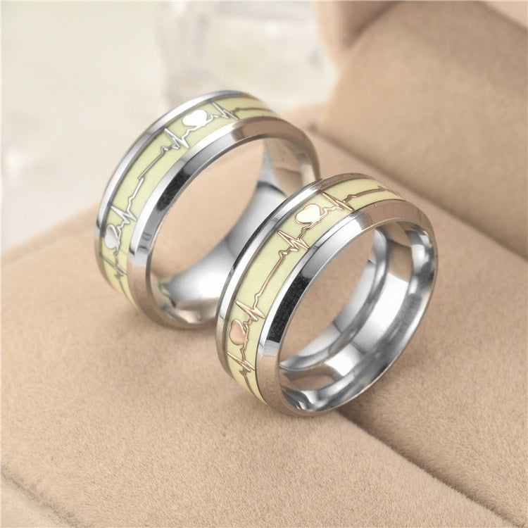 Luminous Heartbeat Ring Fashion Jewelry（1pc）