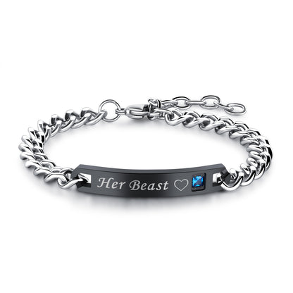 Beauty&Beast King&Queen Couples Matching Bracelet