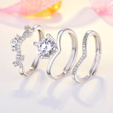 Cargar imagen en el visor de la galería, 3 in 1 Best friend Crown Diamond Ring 3BFF Rings
