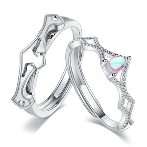 2pcs/set Princess and knight Rings For Couples