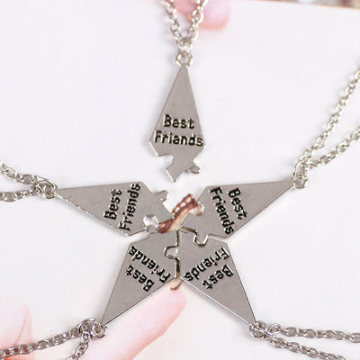 Pizza shape 3-8 BFF Friendship Necklace