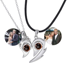 Load image into Gallery viewer, Custom Magnetic Flame Heart 100 Languages I Love You BFF Couples Necklaces
