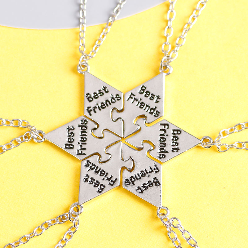 Pizza shape 3-8 BFF Friendship Necklace