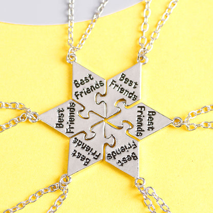 Pizza shape 3-8 BFF Friendship Necklace