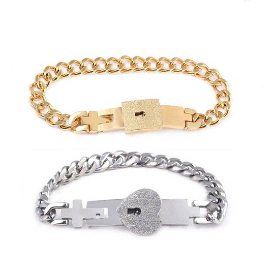 Couples 2BFFs Lock Each Others Bracelets